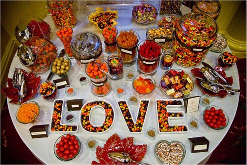 The Candy Bar Buffet has been a trend at wedding receptions now for years